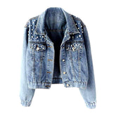 Chaqueta vaquera de mujer con hombros adornados